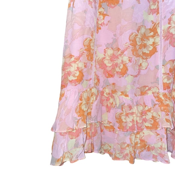 ASTR The Label Riviera Floral Off Shoulder Dress in Pink Papaya - Picture 9 of 12